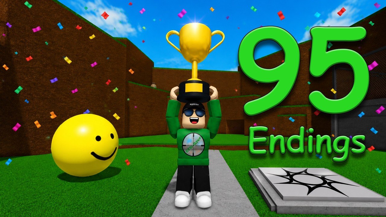 Roblox avatar holding the spawn trophy beside the yellow Cheese Ball in Easiest Game Ever